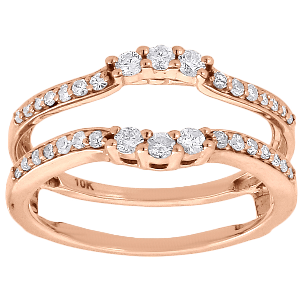 Diamond Enhancer Solitaire Wrap Engagement Ring Jacket 10K Rose Gold 0.