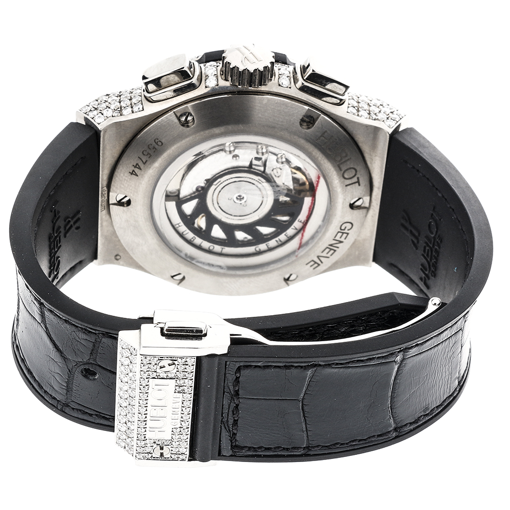 Mens brand new Hublot Big Bang 44mm Leather Band diamond watch 10.50 Ct ...